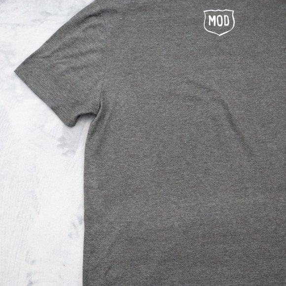 Youre Welcome Here Shirt Mens L Gray Short Sleeve Crew Neck Knit Print Basic Tee - Picture 9 of 13